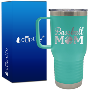 Baseball Mom 20oz Baseball Travel Mug