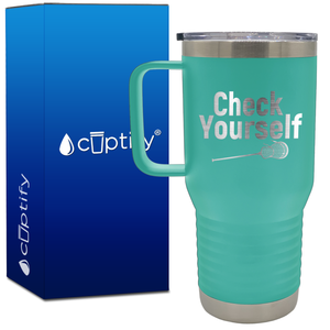 Check Yourself 20oz Lacrosse Travel Mug