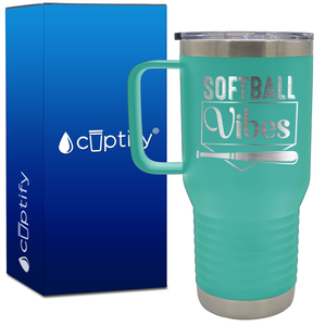 Softball Vibes 20oz Softball Travel Mug