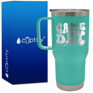 Game Day Vibes Football 20oz Football Travel Mug