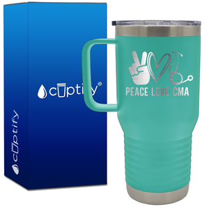 Peace Love CMA 20oz CMA Travel Mug