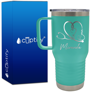 Personalized CMA Stethoscope Heart 20oz CMA Travel Mug