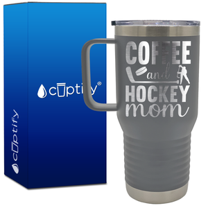 Coffee and Hockey Mom 20oz Hockey Travel Mug