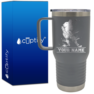 Personalized Skating Hockey Player 20oz Hockey Travel Mug