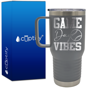 Game Day Vibes Baseball 20oz Baseball Travel Mug