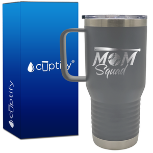 Mom Squad Softball 20oz Softball Travel Mug