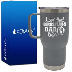 Livin' That Wrestling Dad Life Headgear  20oz Wrestling Travel Mug