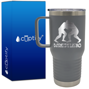 Wrestling Silhouettes 20oz Wrestling Travel Mug