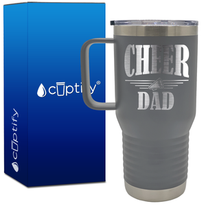 Cheer Dad Megaphone Lines 20oz Cheer Travel Mug