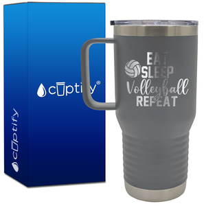 Eat Sleep Volleyball Repeat 20oz Volleyball Travel Mug