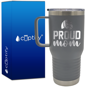 Volleyball Proud Mom 20oz Volleyball Travel Mug