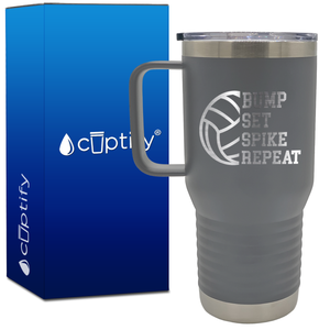 Bumb Set Spike Repeat 20oz Volleyball Travel Mug