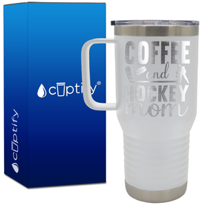 Coffee and Hockey Mom 20oz Hockey Travel Mug