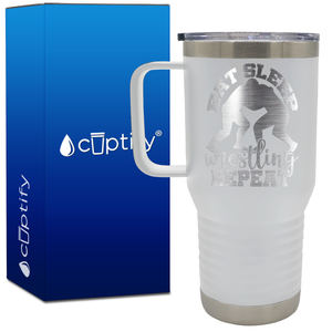 Eat Sleep Wrestling Repeat 20oz Wrestling Travel Mug