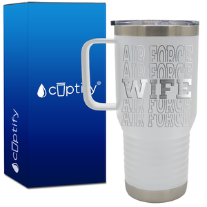 Air Force Wife Word Art 20oz Travel Mug