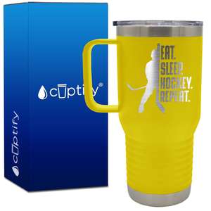 Eat. Sleep. Hockey. Repeat. 20oz Hockey Travel Mug