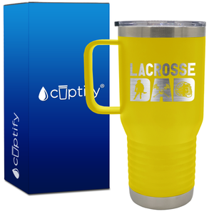 Lacrosse Dad with Silhouette 20oz Lacrosse Travel Mug