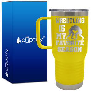 Wrestling is My Favorite Season 20oz Wrestling Travel Mug