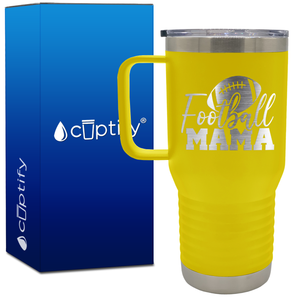 Football Mama with Football 20oz Football Travel Mug