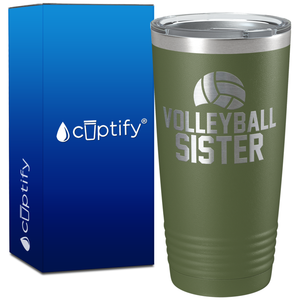 Volleyball Sister Half Ball on 20oz Volleyball Tumbler