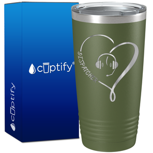 Dispatcher Headset Heart on 20oz Tumbler