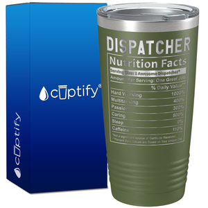 Dispatcher Nutrition Facts on 20oz Tumbler