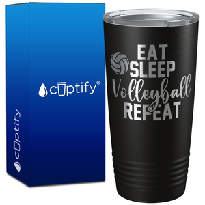 Eat Sleep Volleyball Repeat on 20oz Volleyball Tumbler