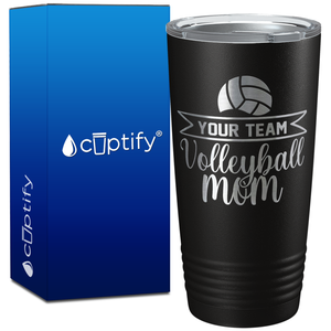 Personalized Team Name Volleyball Mom on 20oz Volleyball Tumbler