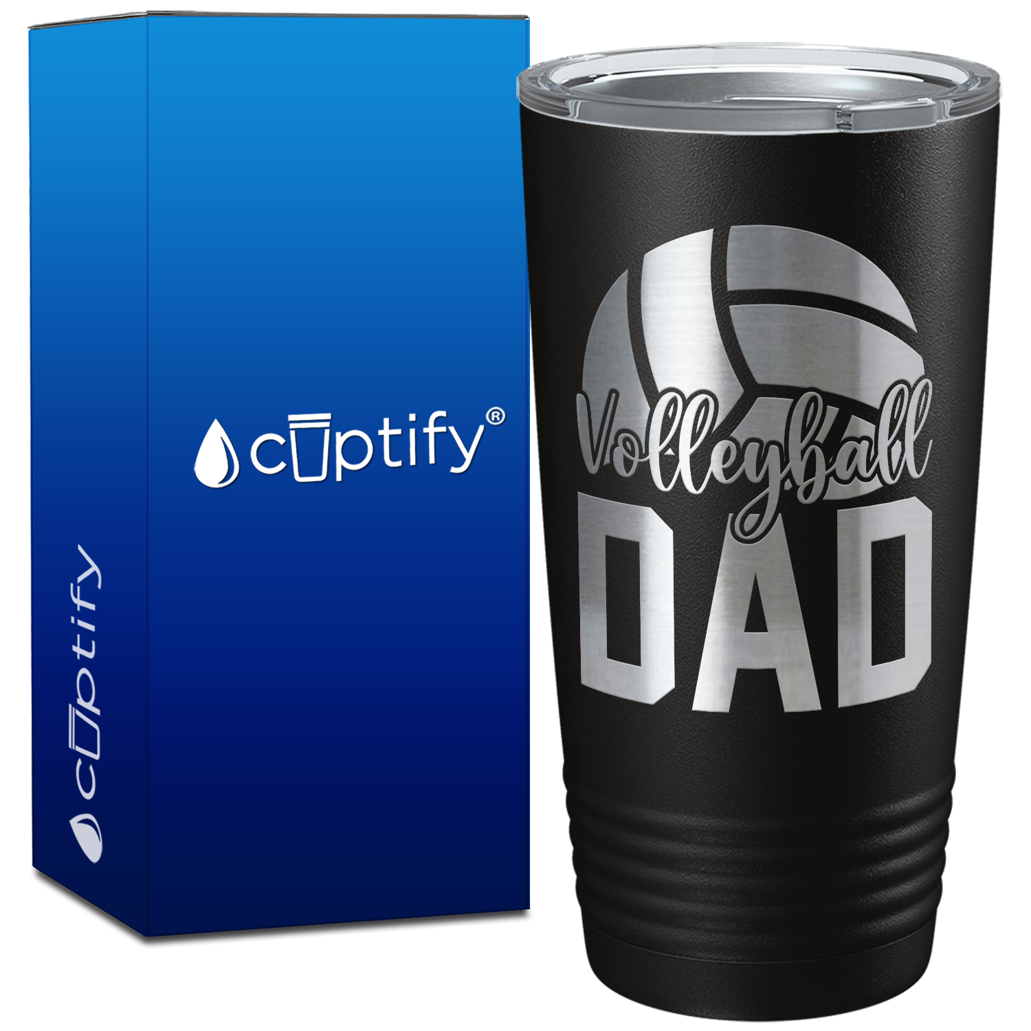 Volleyball Dad Half Ball on 20oz Volleyball Tumbler