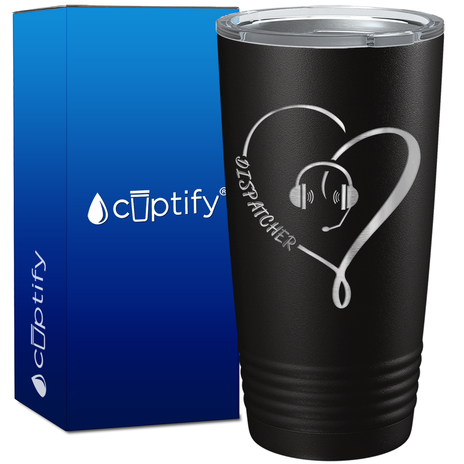 Dispatcher Headset Heart on 20oz Tumbler