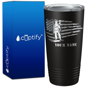 Personalized American Firefighter on 20oz Tumbler