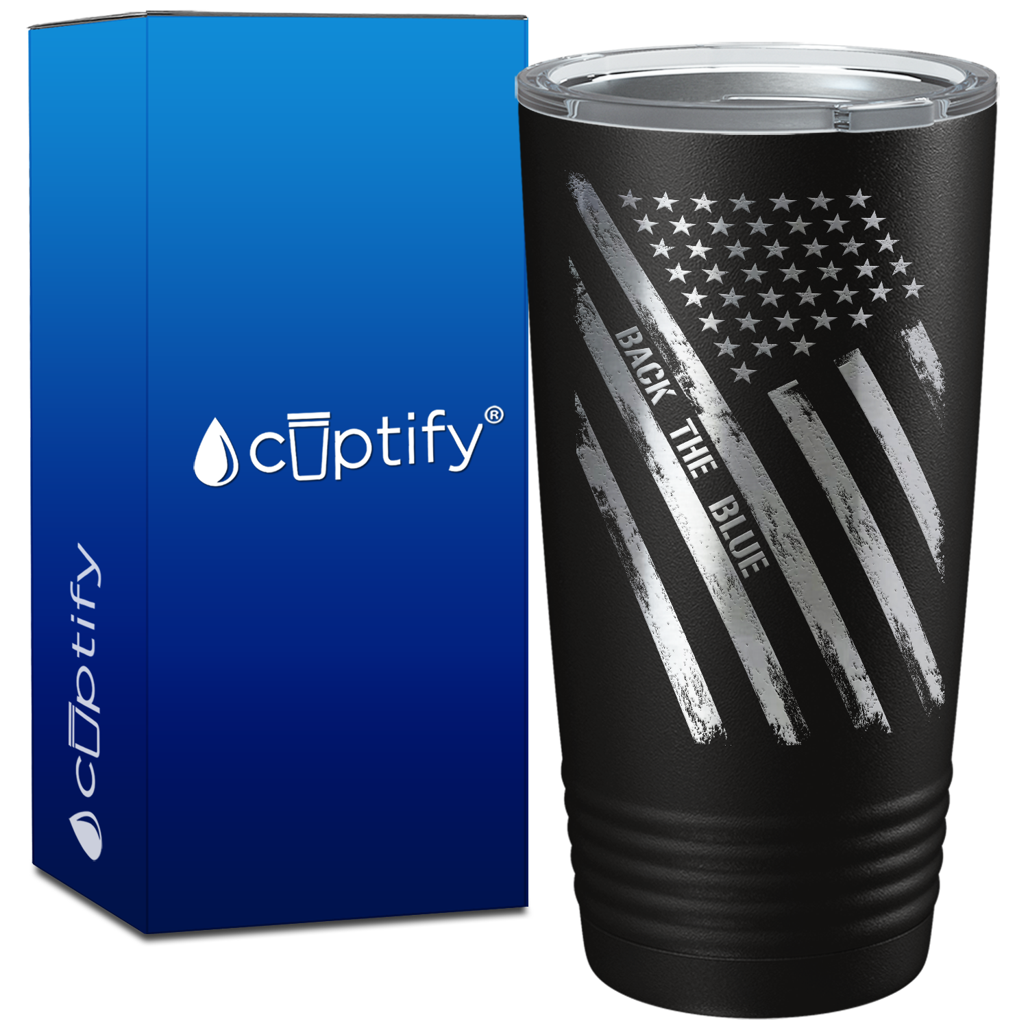 Back the Blue Flag on 20oz Tumbler