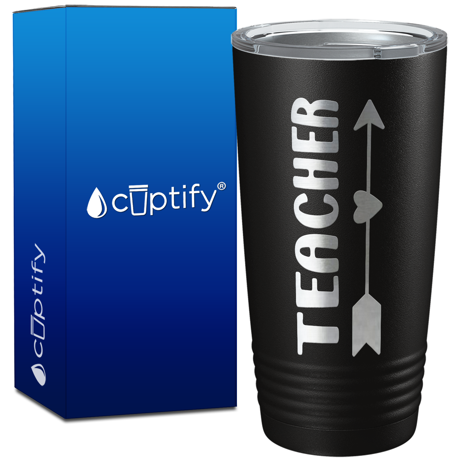 Teacher Heart Arrow on 20oz Tumbler