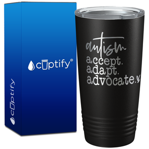 Autism Accept Adapt Advocate on 20oz Tumbler