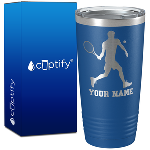 Personalized Tennis Player Silhouette on 20oz Tumbler