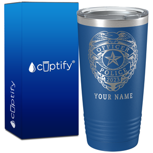 Personalized Police Officer Badge on 20oz Tumbler