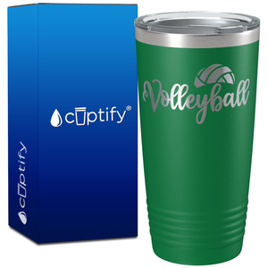 Volleyball Half Ball on 20oz Volleyball Tumbler