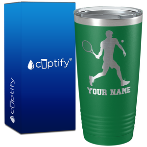 Personalized Tennis Player Silhouette on 20oz Tumbler