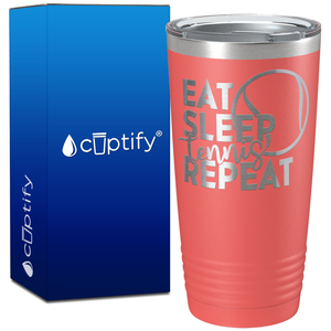 Eat Sleep Tennis Repeat on 20oz Tumbler