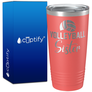 Volleyball Sister on 20oz Volleyball Tumbler