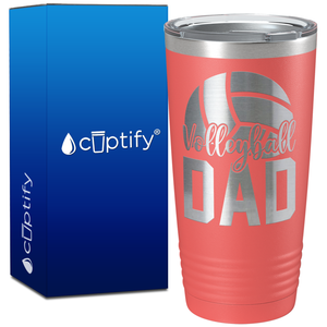 Volleyball Dad Half Ball on 20oz Volleyball Tumbler