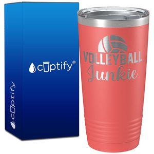 Volleyball Junkie on 20oz Volleyball Tumbler