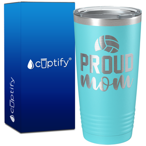 Proud Mom Volleyball on 20oz Volleyball Tumbler