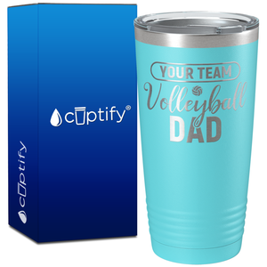 Personalized Team Name Volleyball Dad on 20oz Volleyball Tumbler