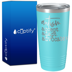 Autism Accept Adapt Advocate on 20oz Tumbler