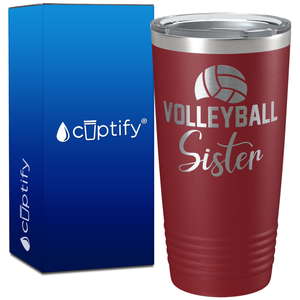 Volleyball Sister on 20oz Volleyball Tumbler