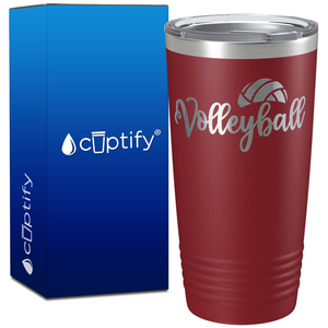 Volleyball Half Ball on 20oz Volleyball Tumbler