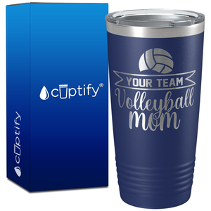 Personalized Team Name Volleyball Mom on 20oz Volleyball Tumbler