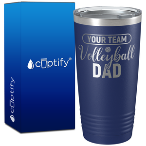 Personalized Team Name Volleyball Dad on 20oz Volleyball Tumbler