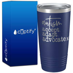 Autism Accept Adapt Advocate on 20oz Tumbler